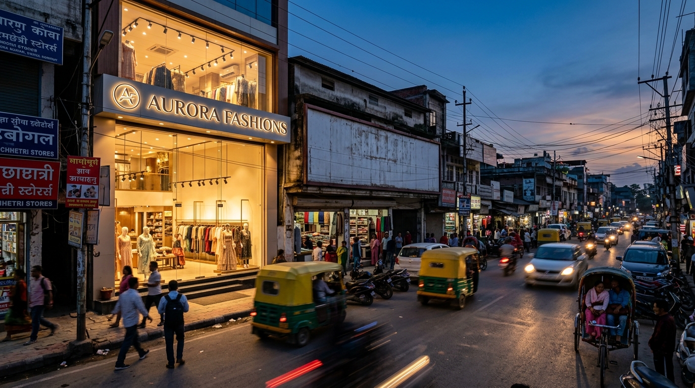 Konung Mamang Imphal commercial market street photography