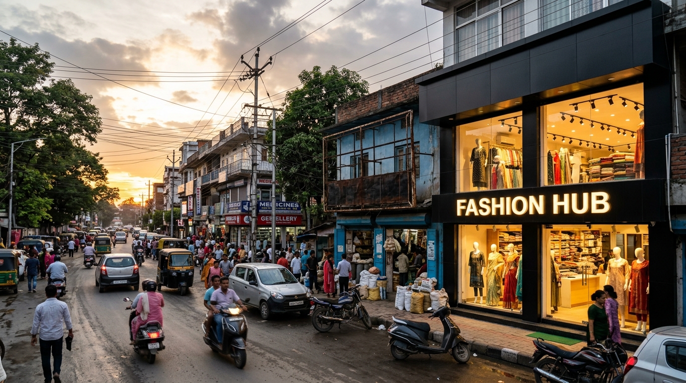 Thangal Bazar Imphal commercial market street photography