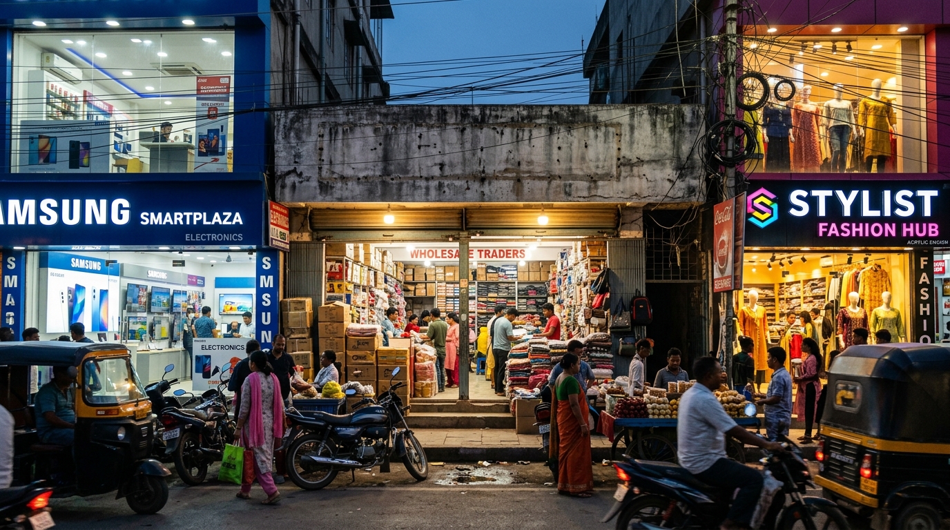 Thangal Bazar Imphal commercial market street photography