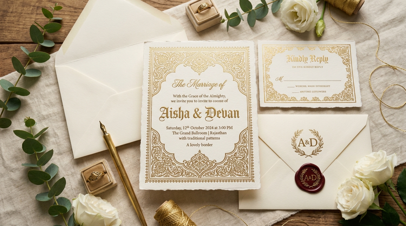 Traditional Meitei Luhongba Wedding Invitation Cards